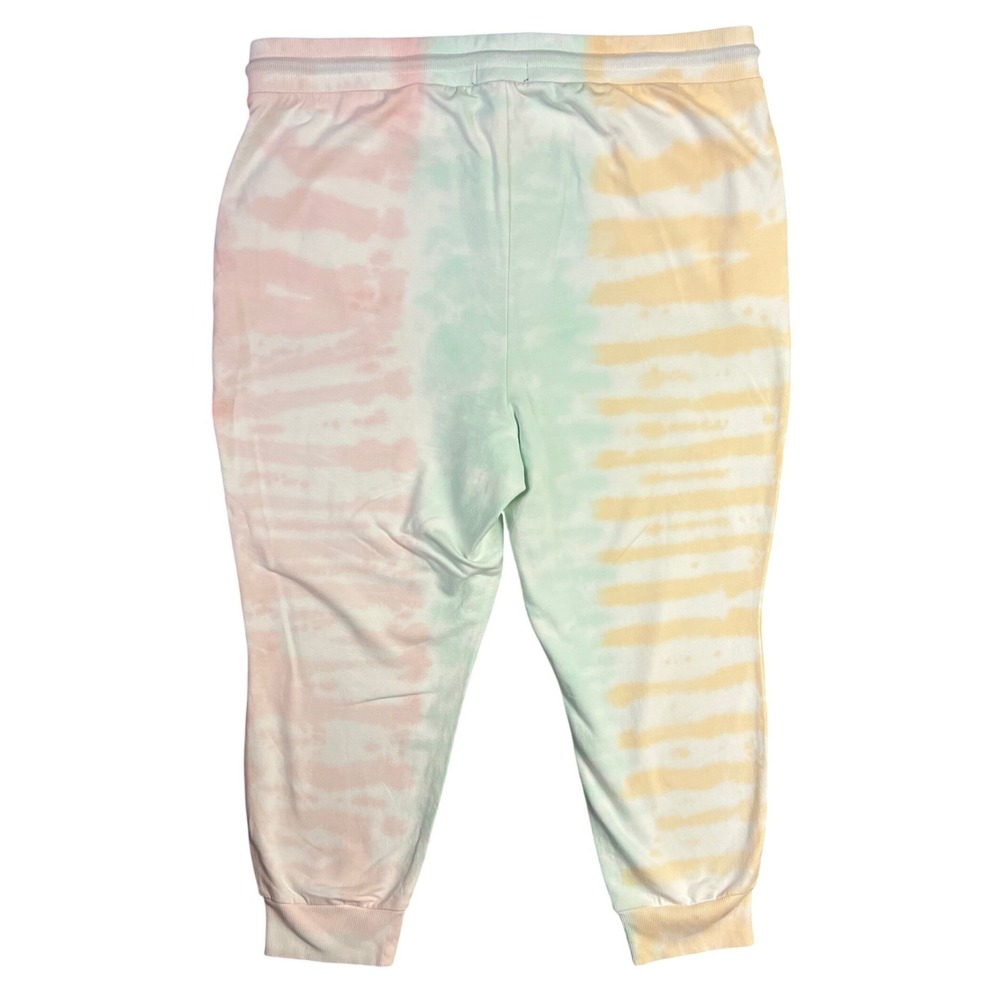 Torrid Tie Dye Jogger Pants 3X 22/24 Pastel Rainbow Drawstring Cotton Blend New - Picture 7 of 8